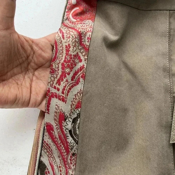 Elie Tahari Devona Skirt‎ Mushroom Women’s Size 8 Belted Side Panels Boho - Picture 9 of 16